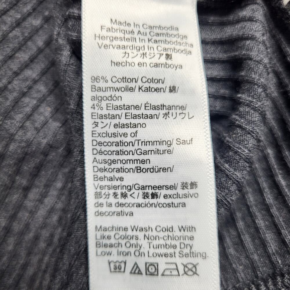 J. Crew Premium Rib Whipstitch Turtleneck Long Sleeve Top Gray White Stretch XS - Picture 7 of 7